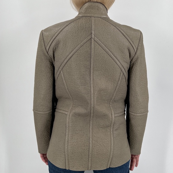 TASHA TARNO Textured Real Leather jacket - Picture 4 of 6